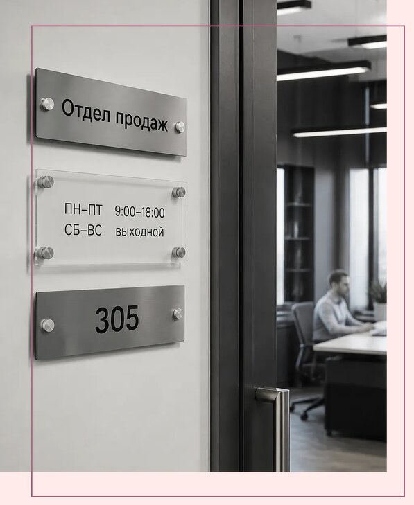 Офисные таблички на дверь в Каменке по цене от 4956 р. | Аванза-Кам